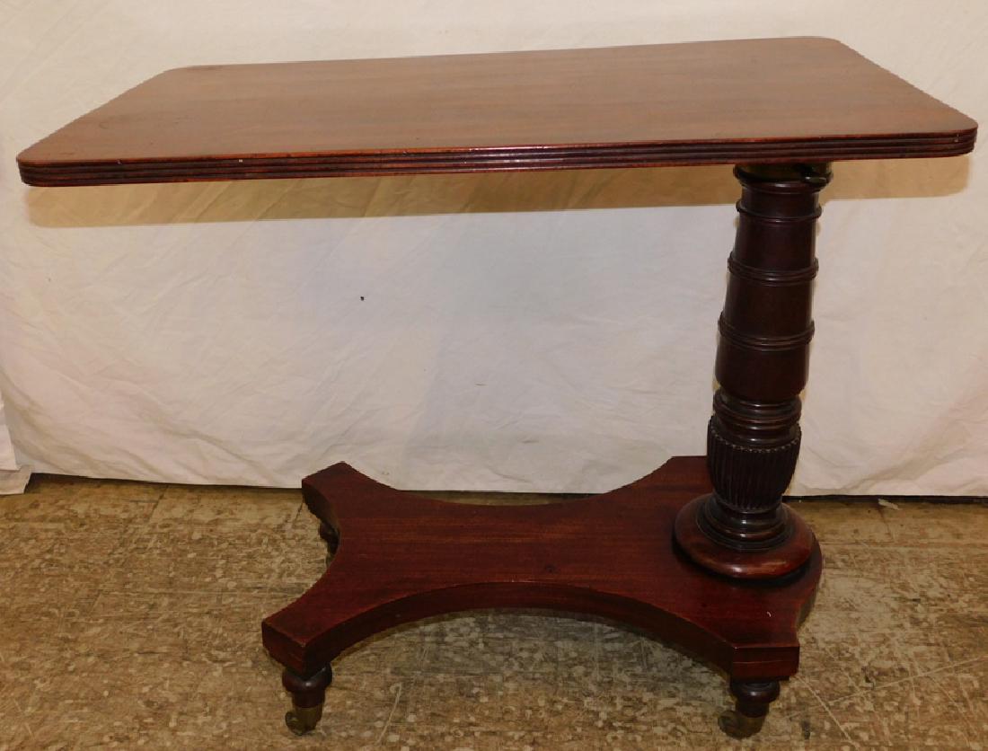Mahogany Federal bed tray on stand.: Mahogany Federal bed tray on stand. 31" wide x 18" deep x 28" tall.
