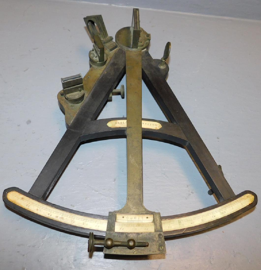 19th C ebony and bone astrolabe.: 19th century ebony and bone astrolabe.