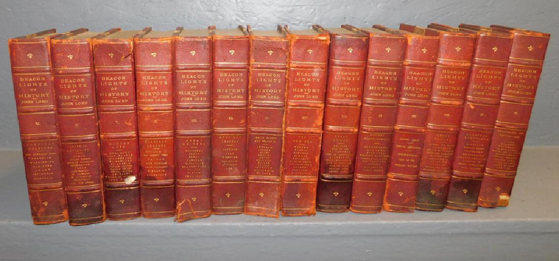 14 quarter leather books "Beacon Lights of History" (1 of 2)