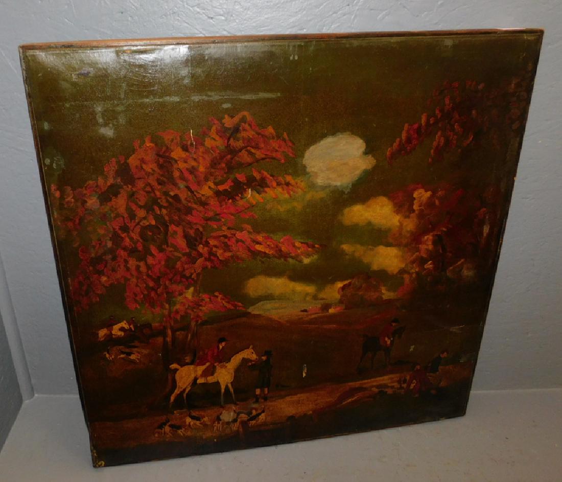 Early 19th C OOC laid on board equestrian scene (1 of 4)