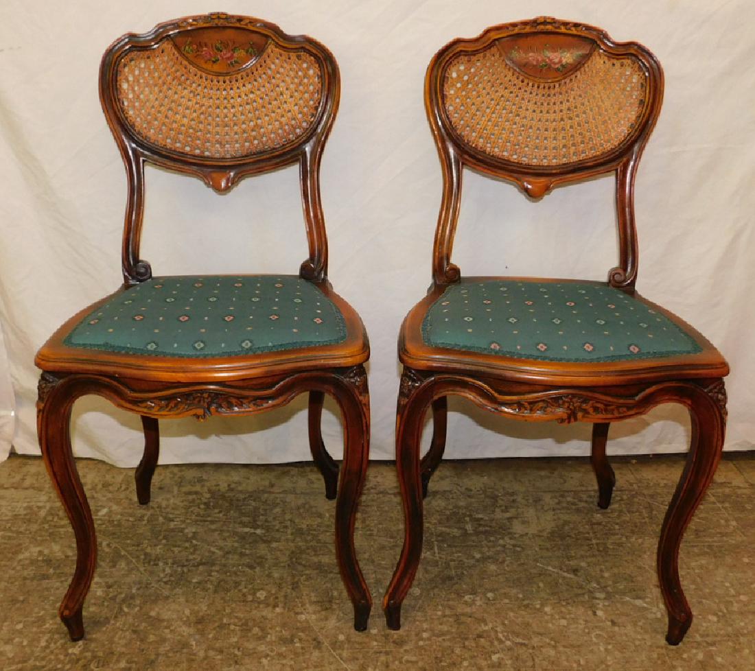 Pr. French cane back Adams style chairs. (1 of 3)