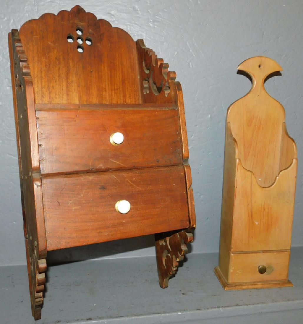 Early primitive candle box and hanging spice box (1 of 7)