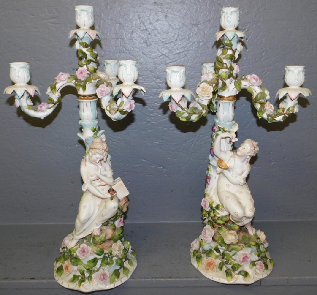 Pair of Sitzendorf 4 light candelabra (1 of 6)