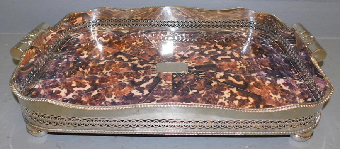 Faux tortoise gallery tray. (1 of 5)