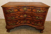 18th C Italian inlaid 3 drawer commode.