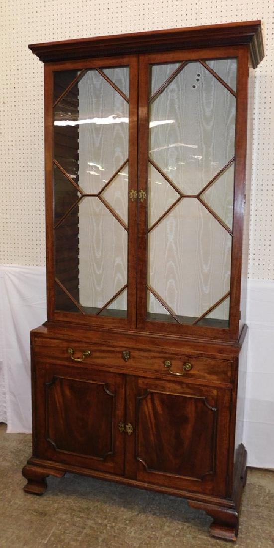 Mahogany ogee foot glass door bookcase (1 of 3)