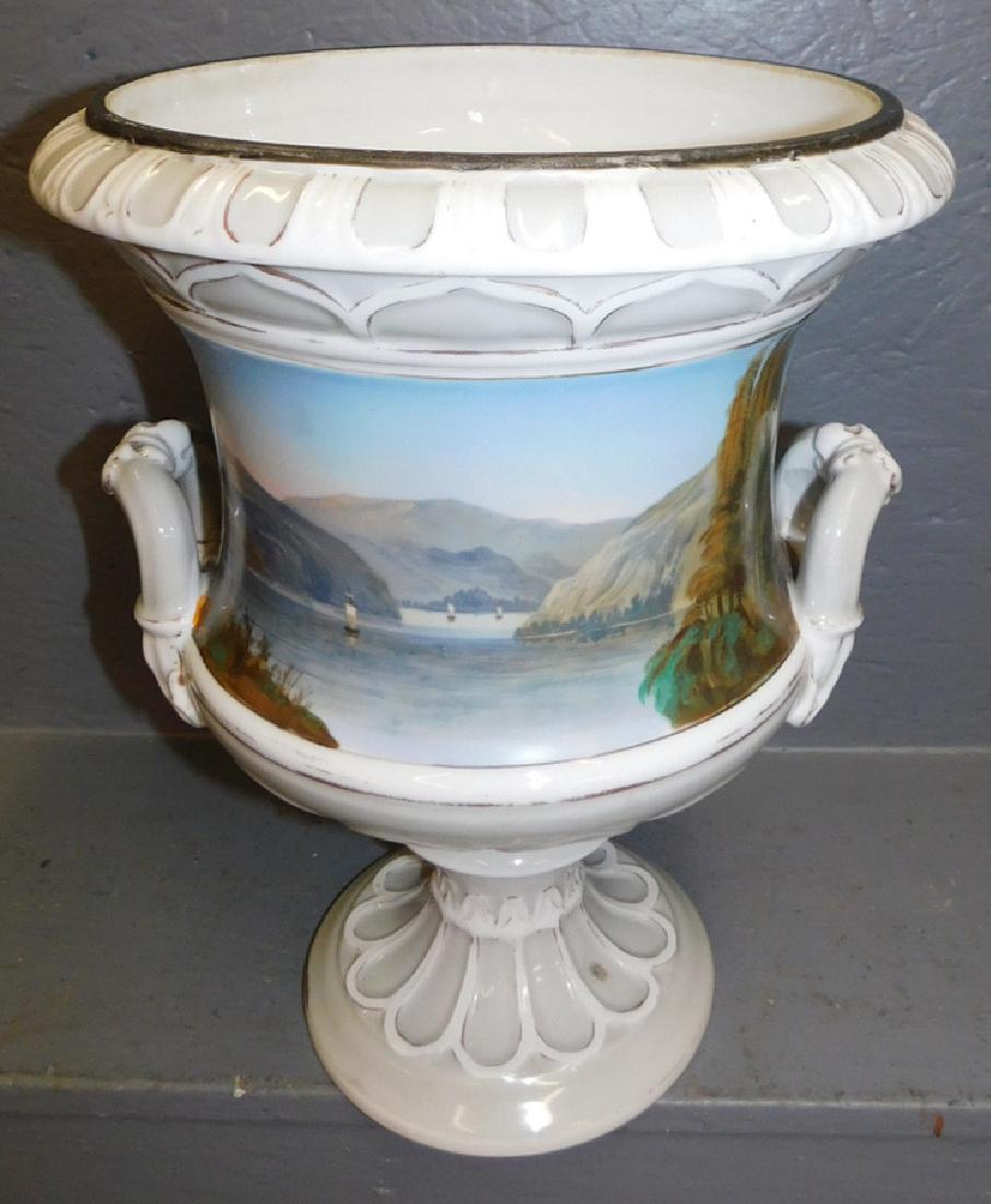 19th C Russian porcelain wine cooler.: 19th century Russian porcelain wine cooler. 12 1/2" round x 16" tall.