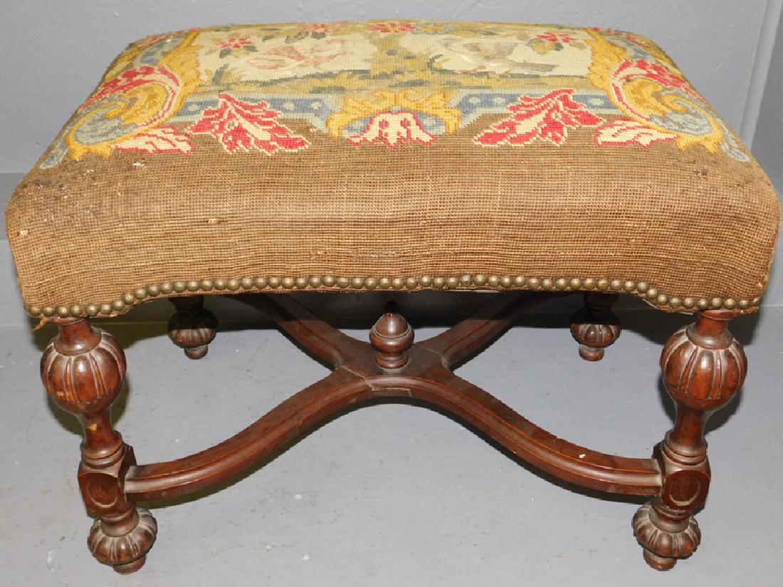 Jacobean style Needlepoint seat bench. (1 of 2)