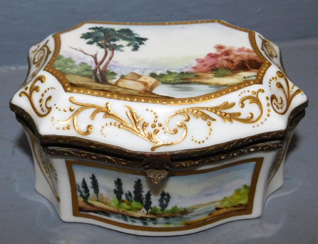19th C Berlin porcelain hand painted covered box (1 of 3)