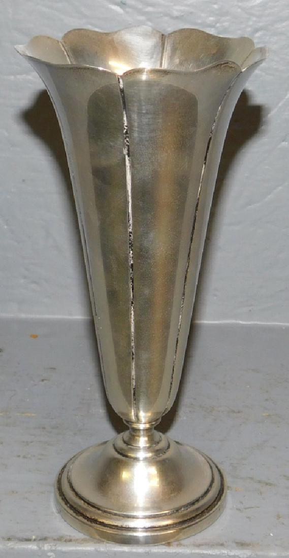 Webster sterling weighted footed trumpet vase. (1 of 2)
