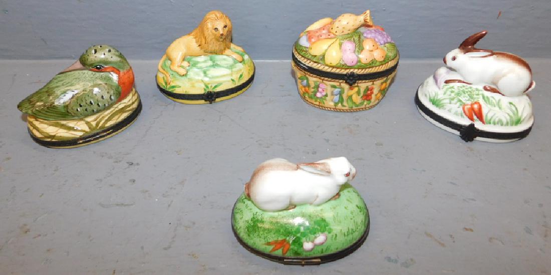5 Limoges hand painted covered boxes. (1 of 2)