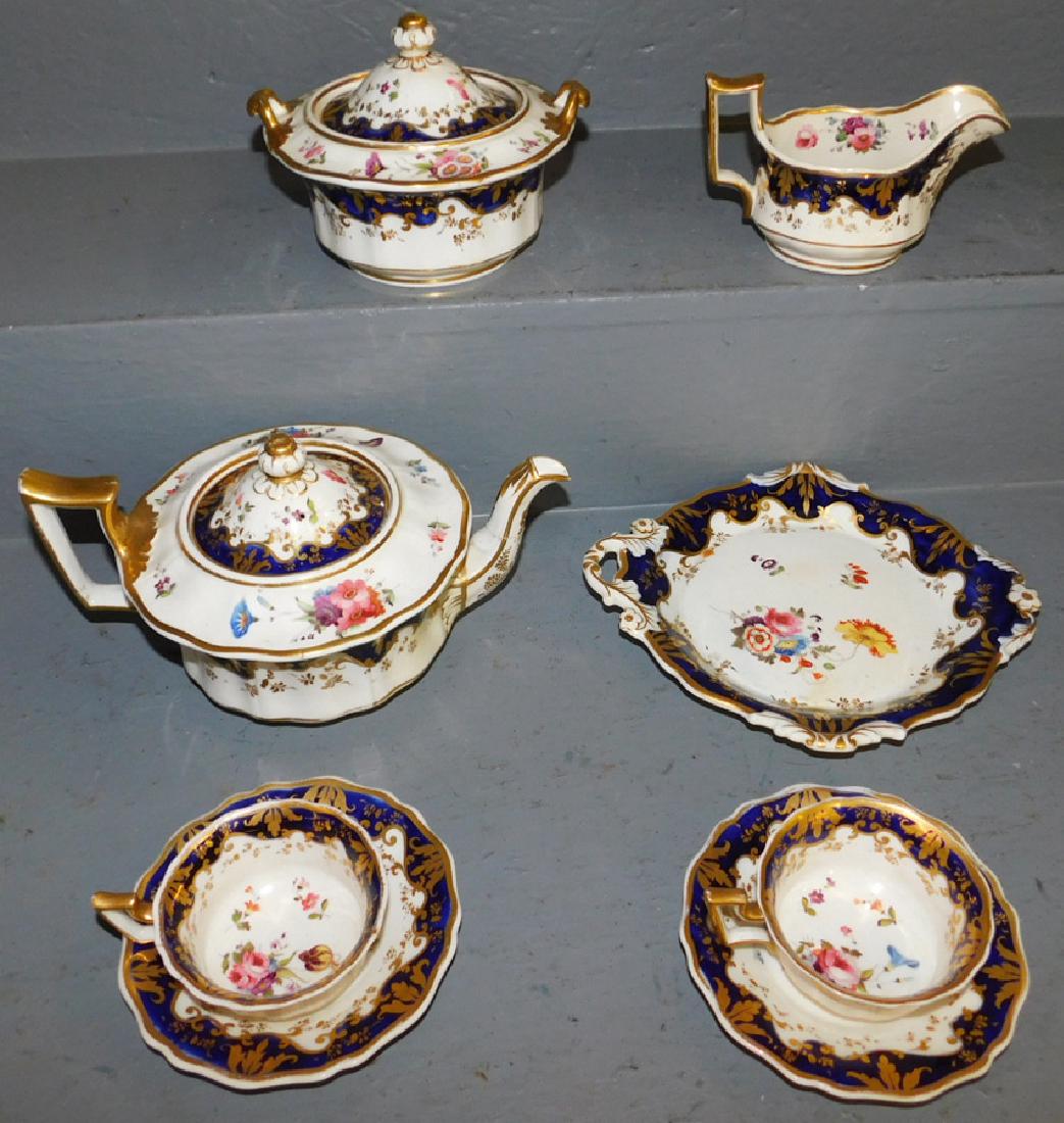 8 Pc. 19th C English Porcelain Tea Set.