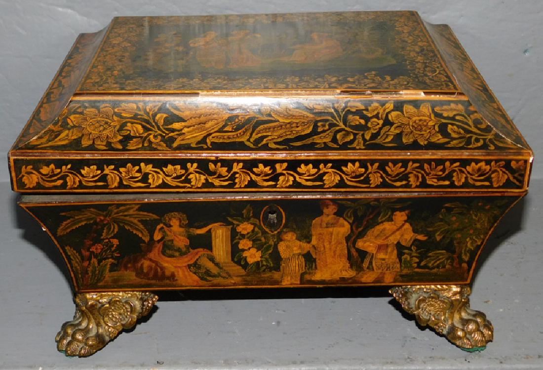 19th C paint decorated dresser box. (1 of 5)