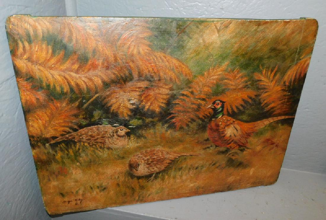 Oil on board pheasant painting. 23 1/2" x 17" (1 of 3)