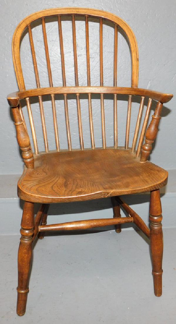 19th C child English elm Windsor chair: 19th century child English elm Windsor chair. 30" tall.