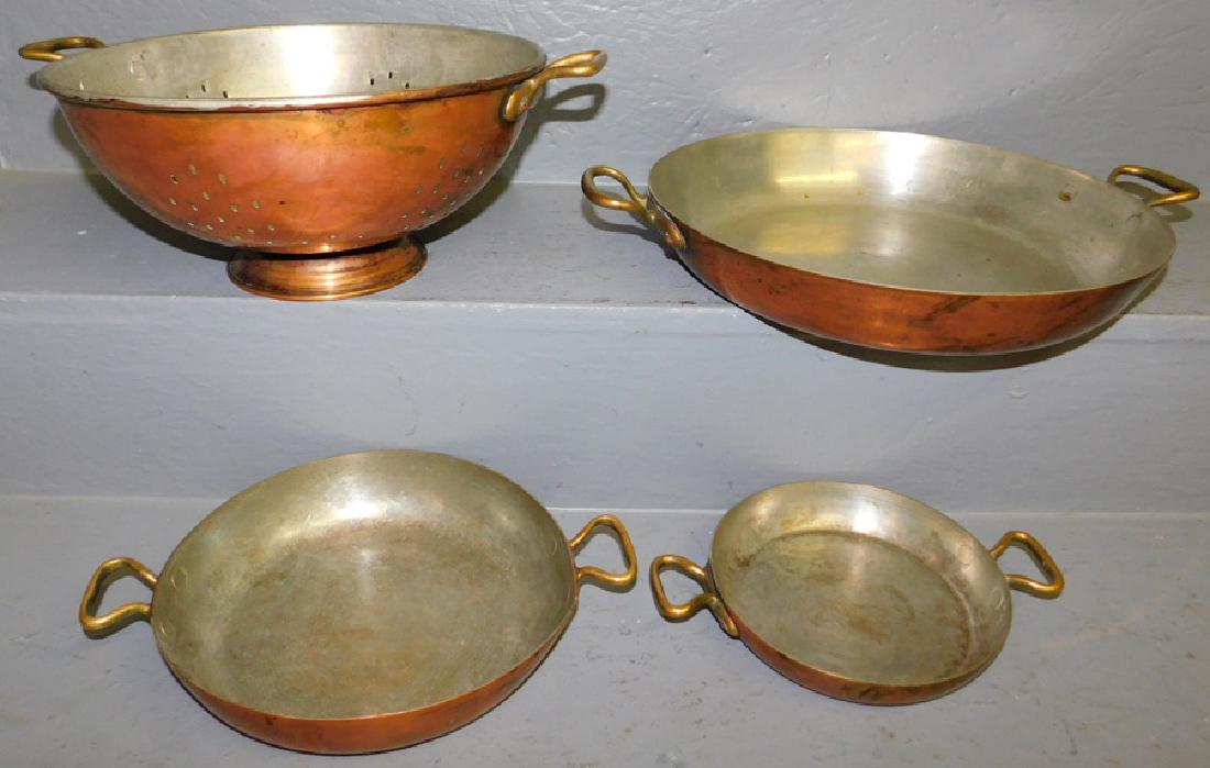 3 copper pans and colander (1 of 2)
