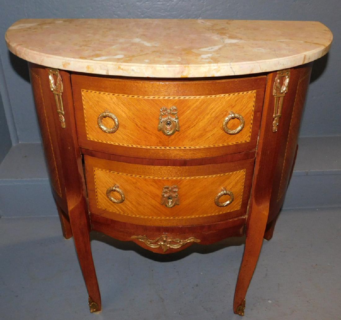 Marble top 2 drawer French commode. (1 of 3)