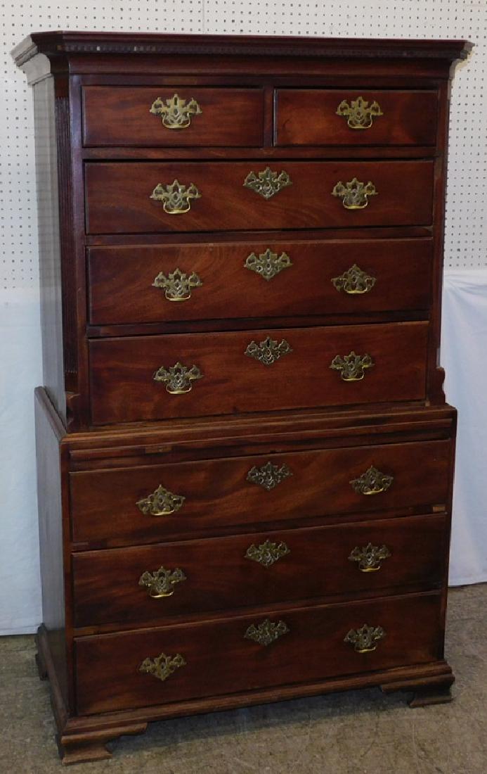 18th C mahogany chest on chest orig. pulls (1 of 5)