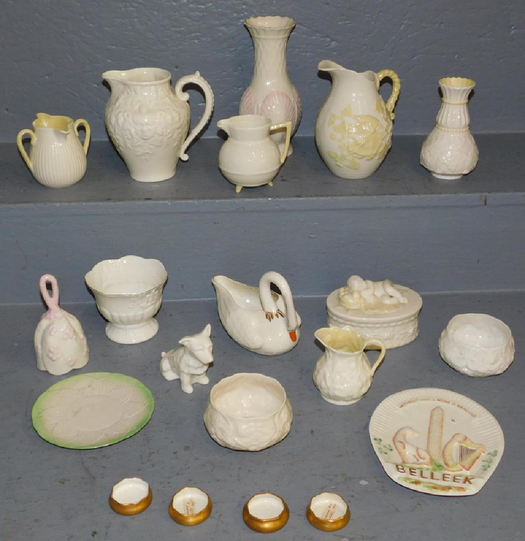 19 pcs. Irish Belleek black & green marked china. (1 of 2)