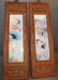 Pr HP porcelain framed Chinese wall plaques.