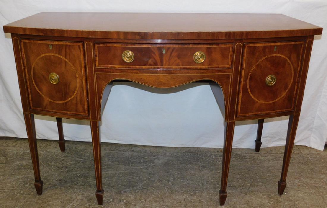 Mahogany inlaid bow front Kittinger side board. (1 of 5)