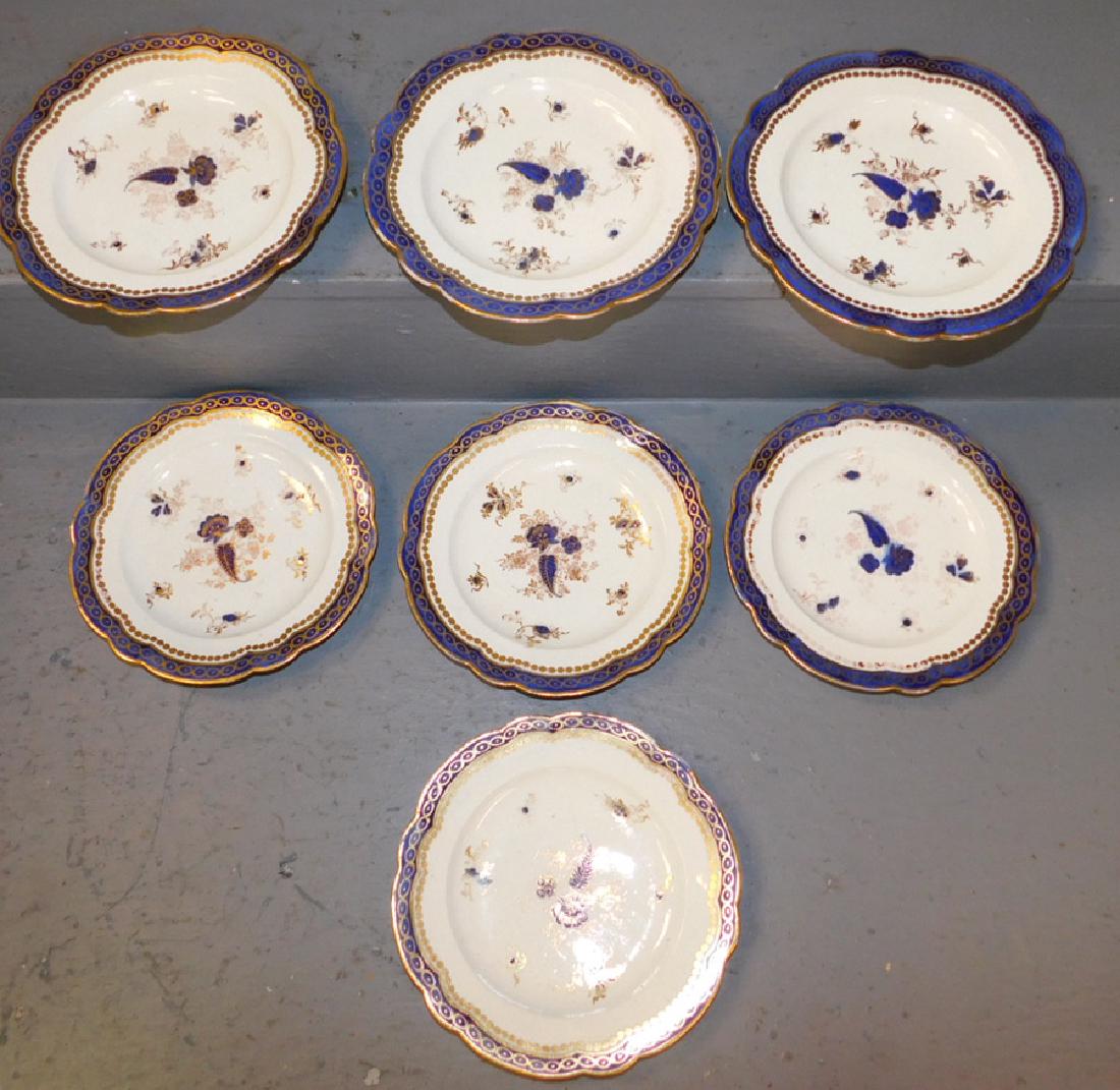 8 Caughley English cream ware plates dated 1770 (1 of 4)