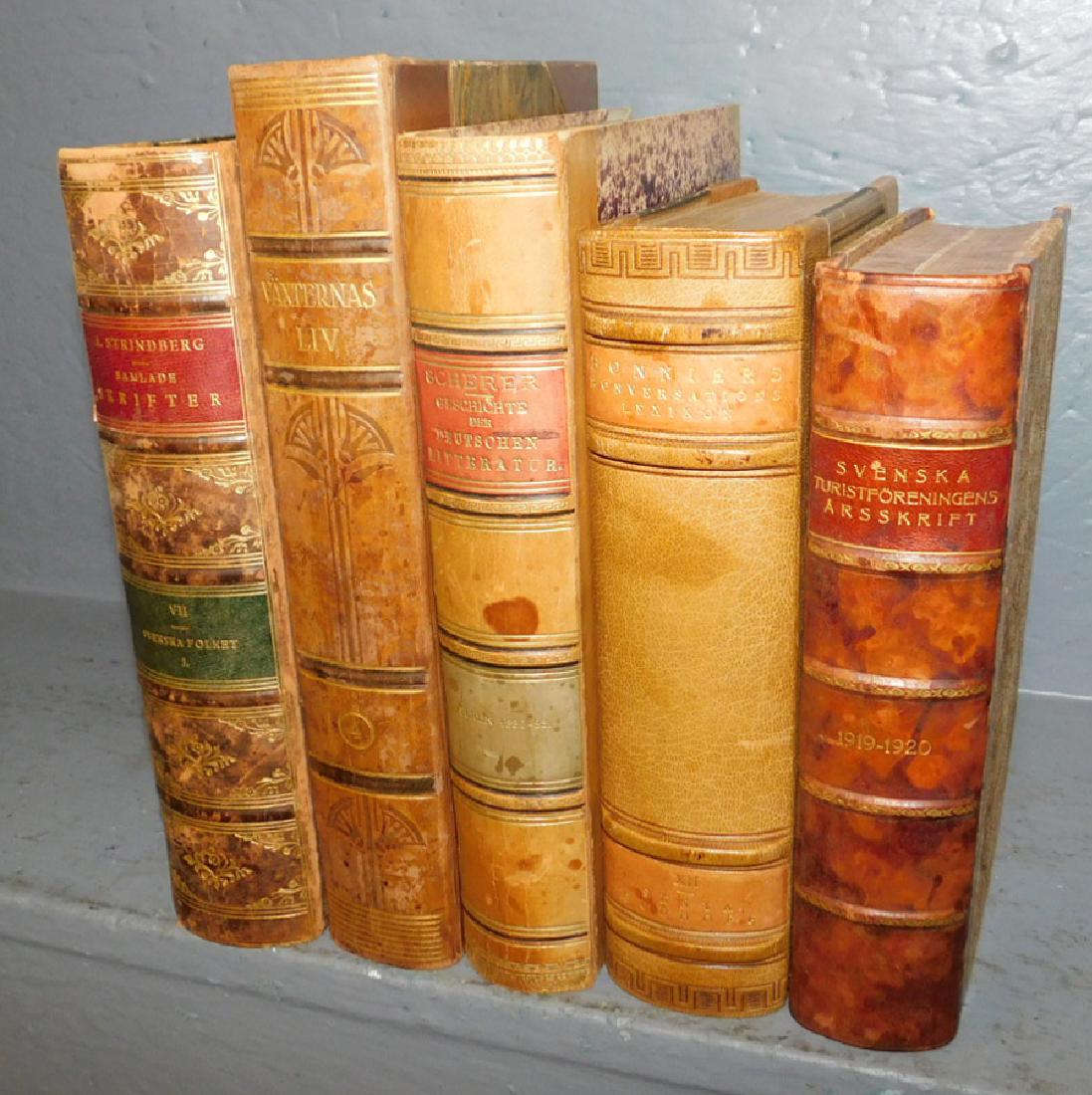 5 quarter leather bound books (1 of 2)