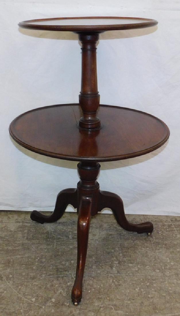 Queen Anne 2 tier mahogany dumbwaiter. (1 of 2)