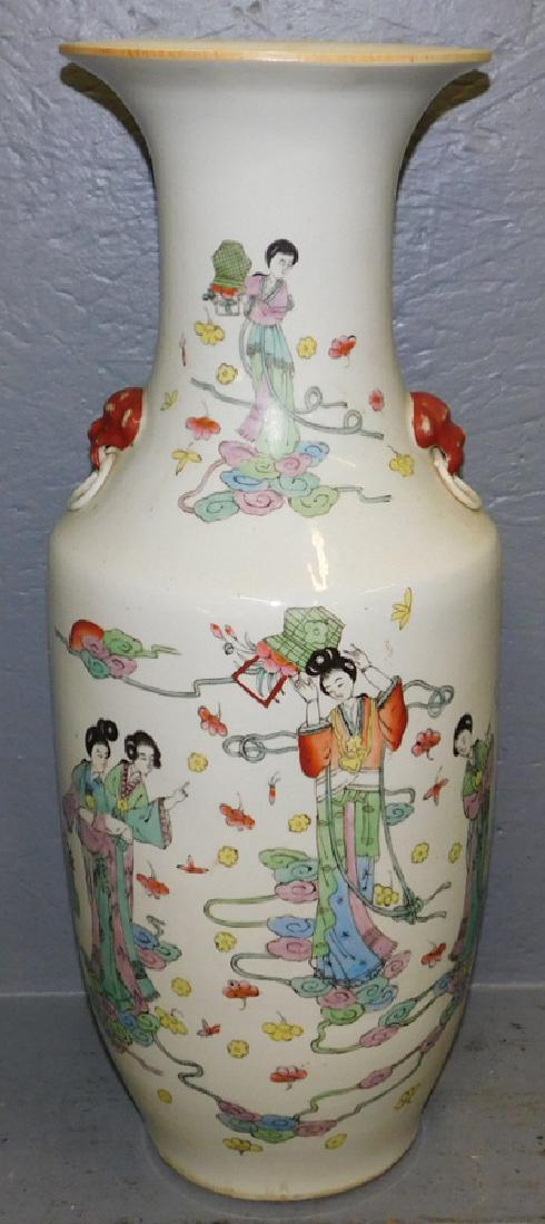 19th century Oriental hand paint decorated vase. (1 of 4)
