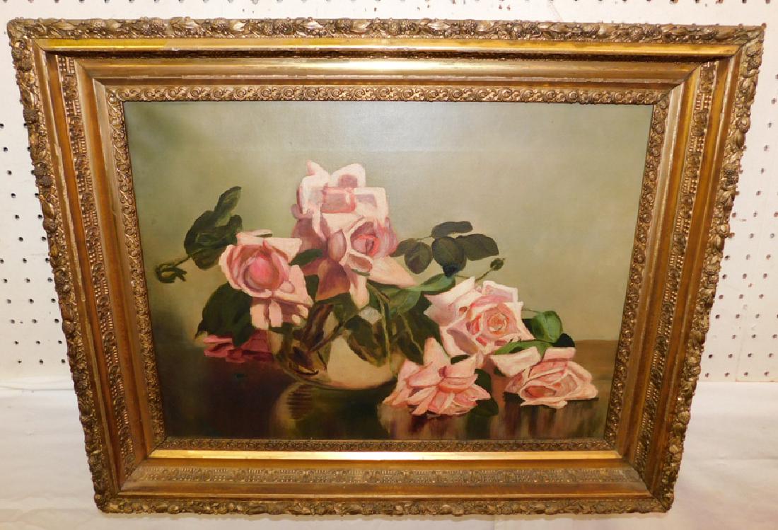 OOC signed still life with roses. (1 of 5)