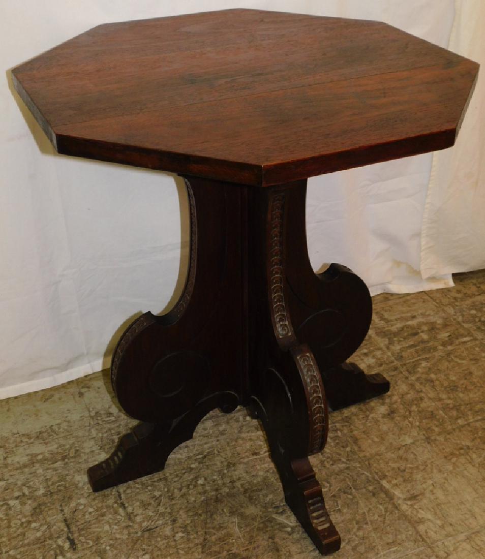Italian style Walnut center pedestal table. (1 of 3)