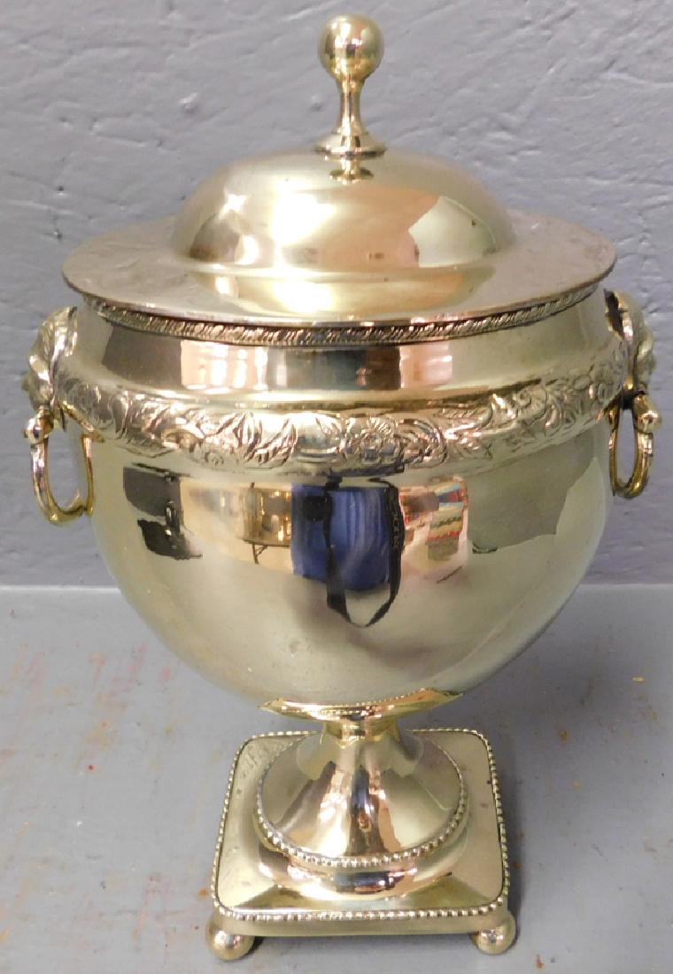Brass footed covered urn. (1 of 5)