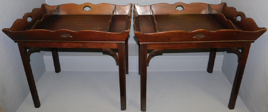 Pair of Crown marked Baker tray top tables. (1 of 3)