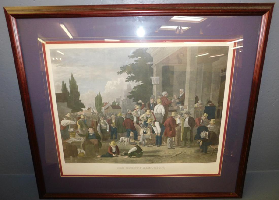 County election scene colored engraving or print. (1 of 2)