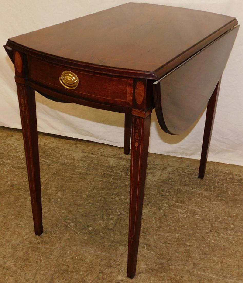 Council Craftsman inlaid mahog. Pembroke table (1 of 4)