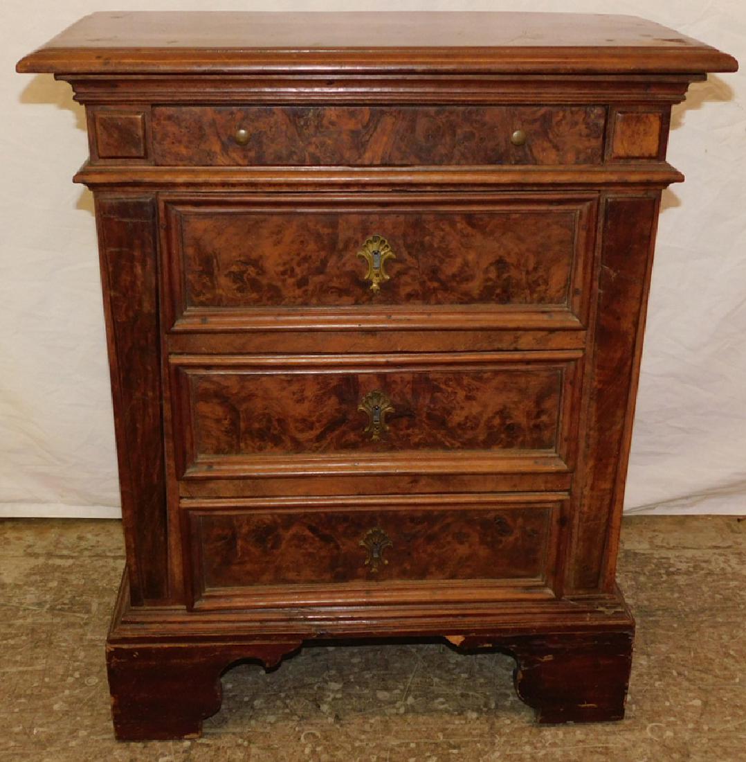 Antique diminutive Italian walnut commode. (1 of 4)