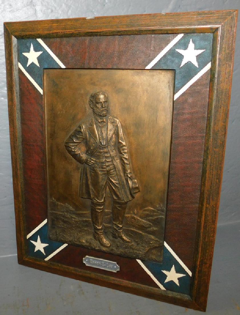 Framed bronze plaque of Robert E. Lee. (1 of 3)