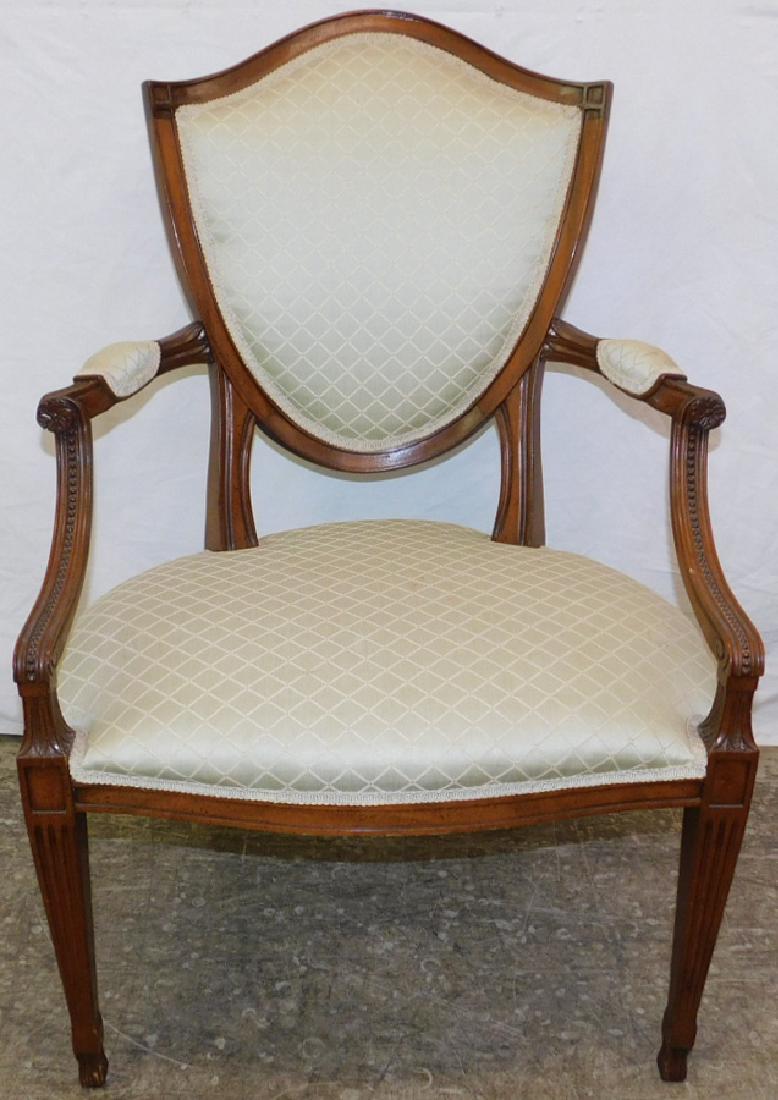Hepplewhite bead wood French style fauteuil. (1 of 2)