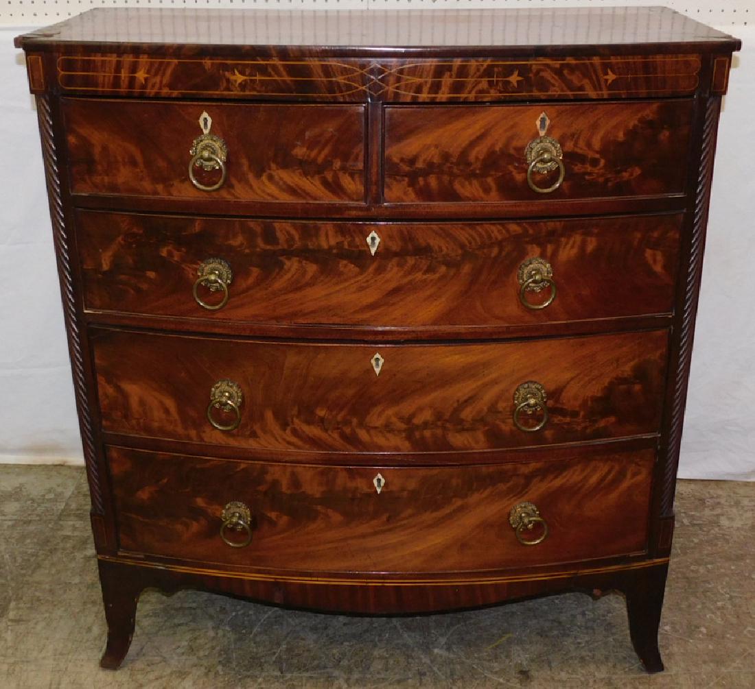 Inlaid mahogany Hepplewhite English chest. (1 of 4)