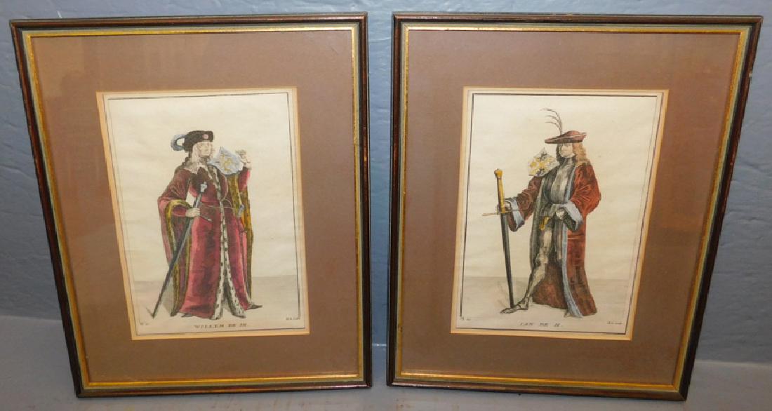 Pr. colored engravings of Kings Willem III & Ian II. (1 of 6)