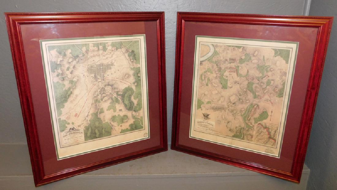 Framed Gettysburg and Antietam Battlefield maps (1 of 6)