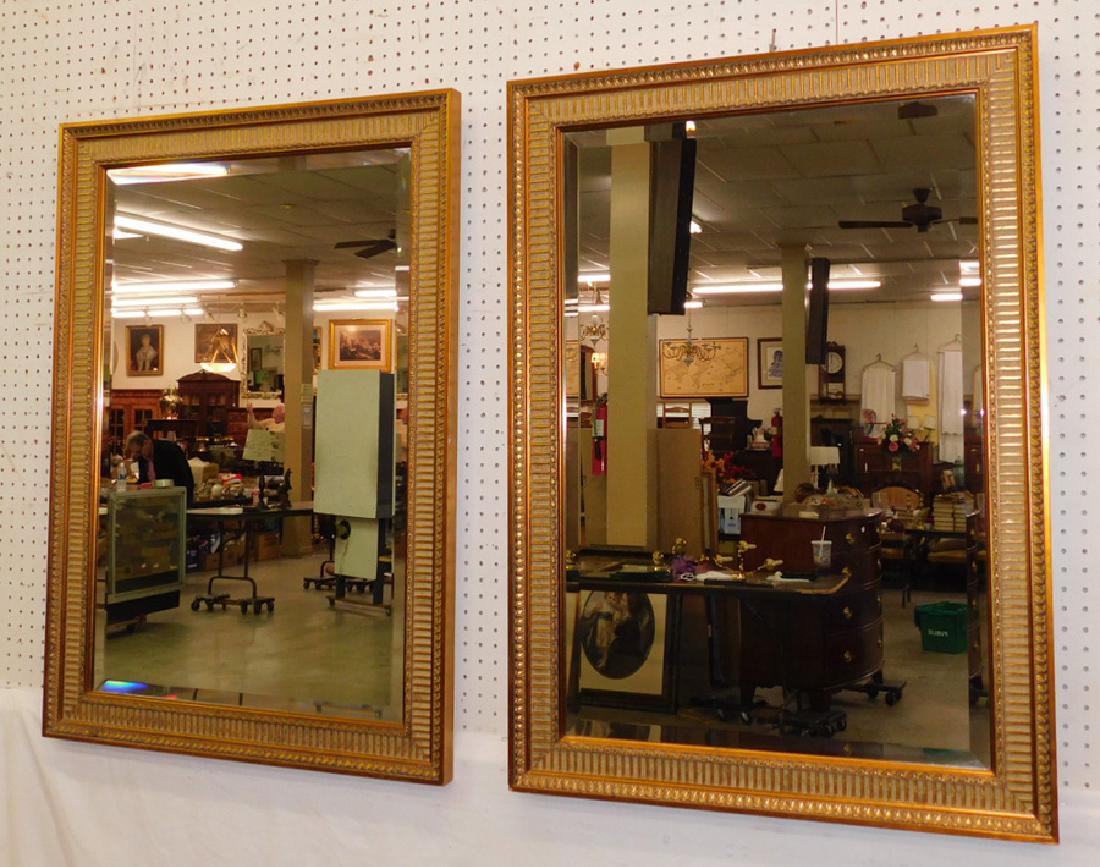 Pair of gold leaf bevel edge framed mirror (1 of 3)