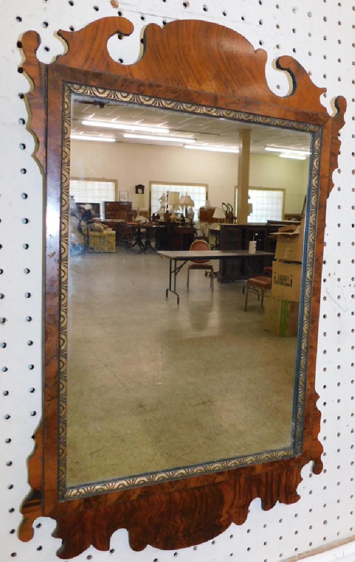 18th C antique rosewood Chippendale mirror. (1 of 2)