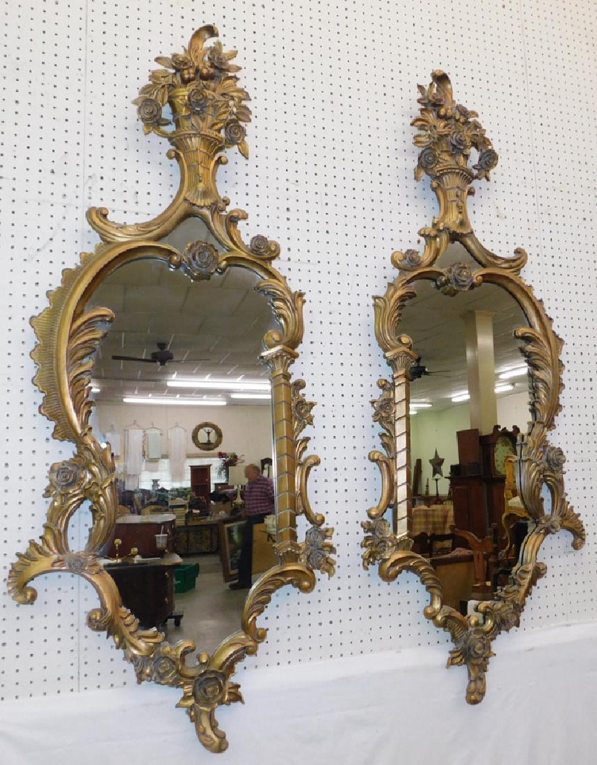 Pair of gold leaf French style Labarge mirrors. (1 of 5)