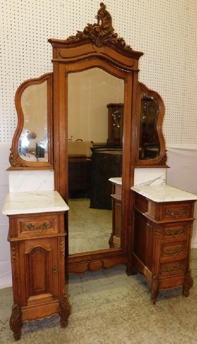 French Marble Top Oak Cheval Dresser Apr 21 2018 Langston