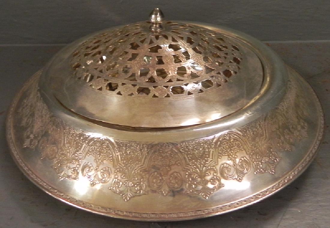 Large Silver plated Flower frog. (1 of 3)