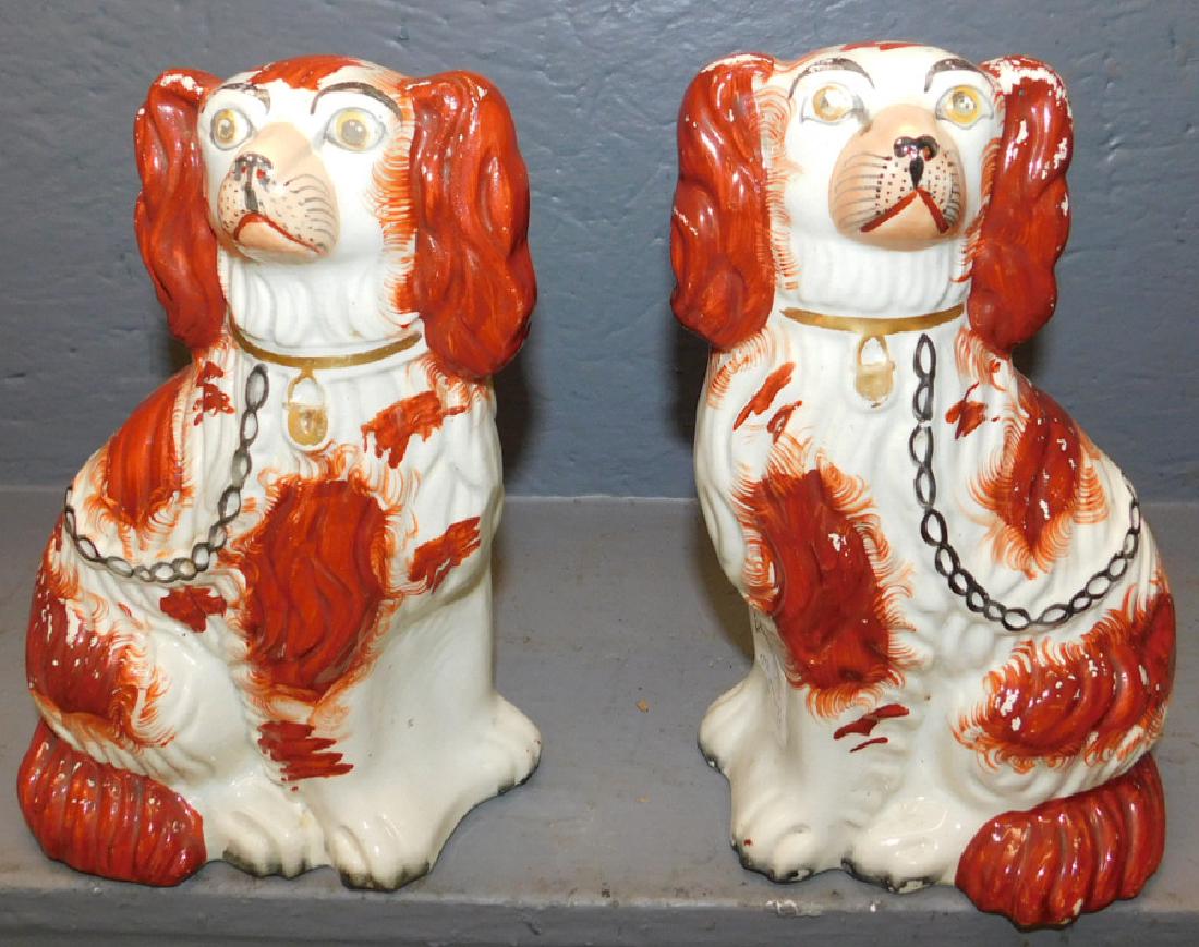 Pr. 19th C Staffordshire Spaniels. (1 of 2)