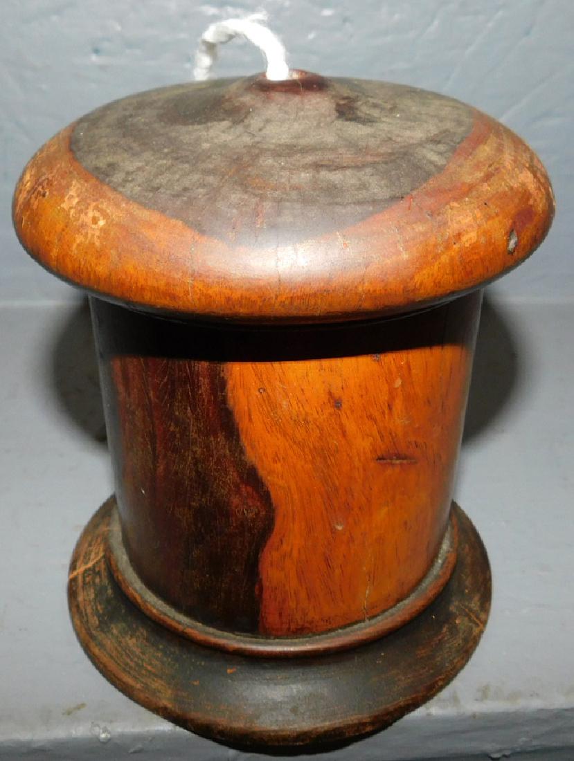 19th C Turned wood string holder. (1 of 3)