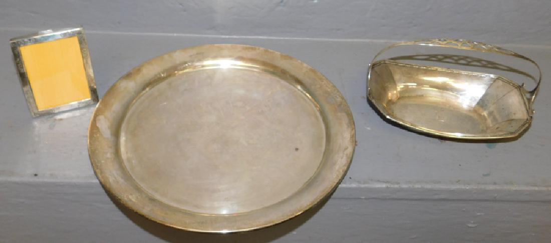 Sterling basket, plate and frame. (1 of 3)