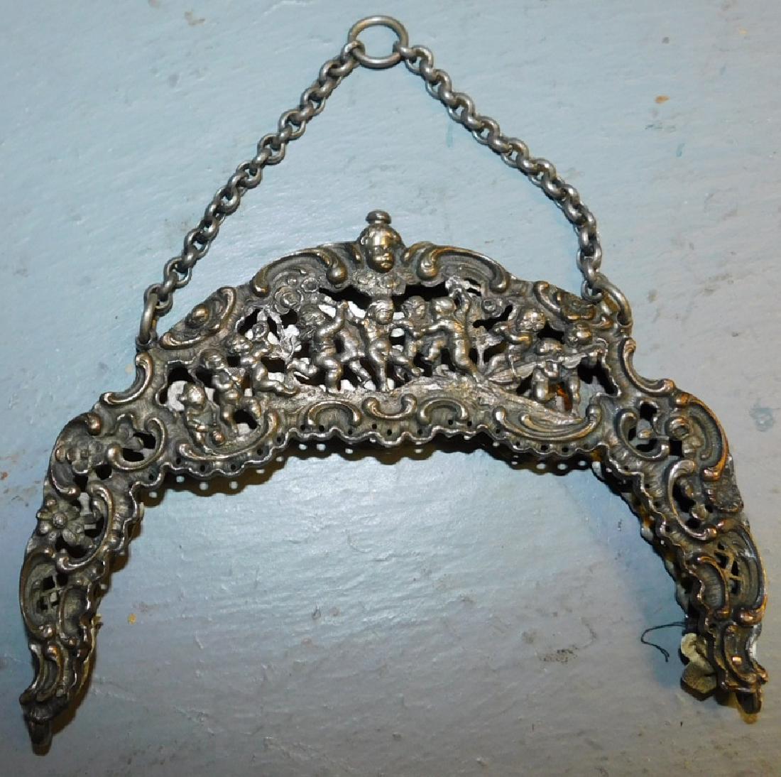 Continental silver purse handle. (1 of 4)